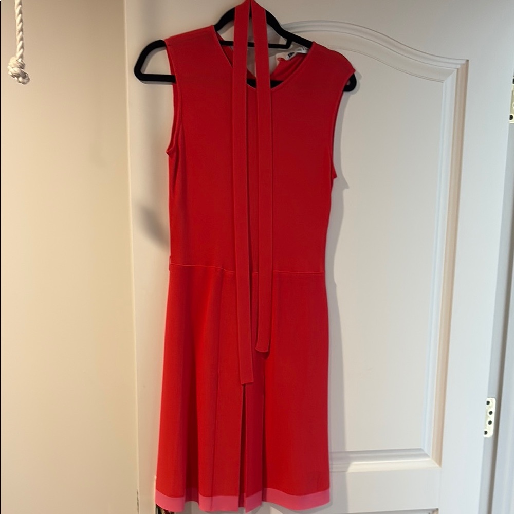 Dior Red Sleeveless Halter Mini Dress